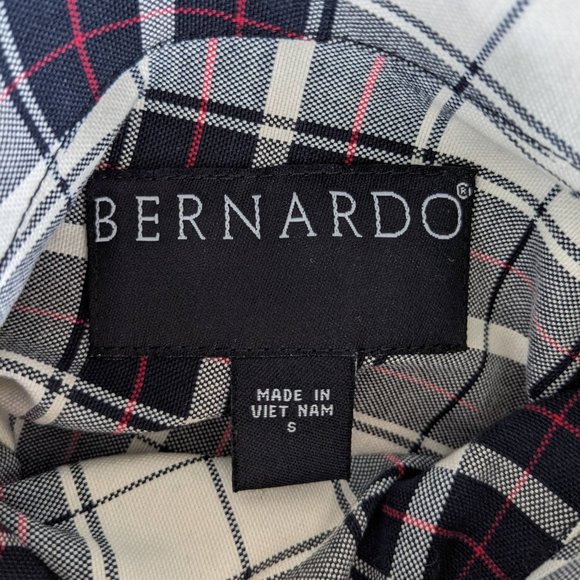 Bernardo Reversible Plaid Water Resistant Raincoat / Trenchcoat - Picture 11 of 12